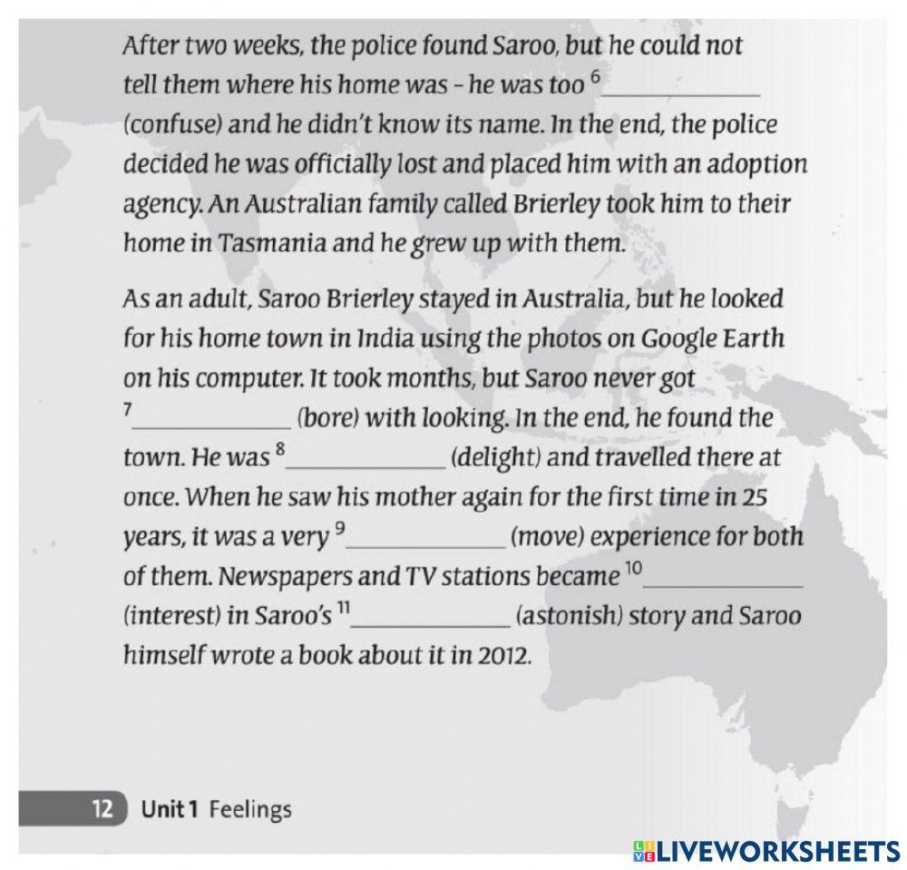 Adjectives ending -ed - -ing