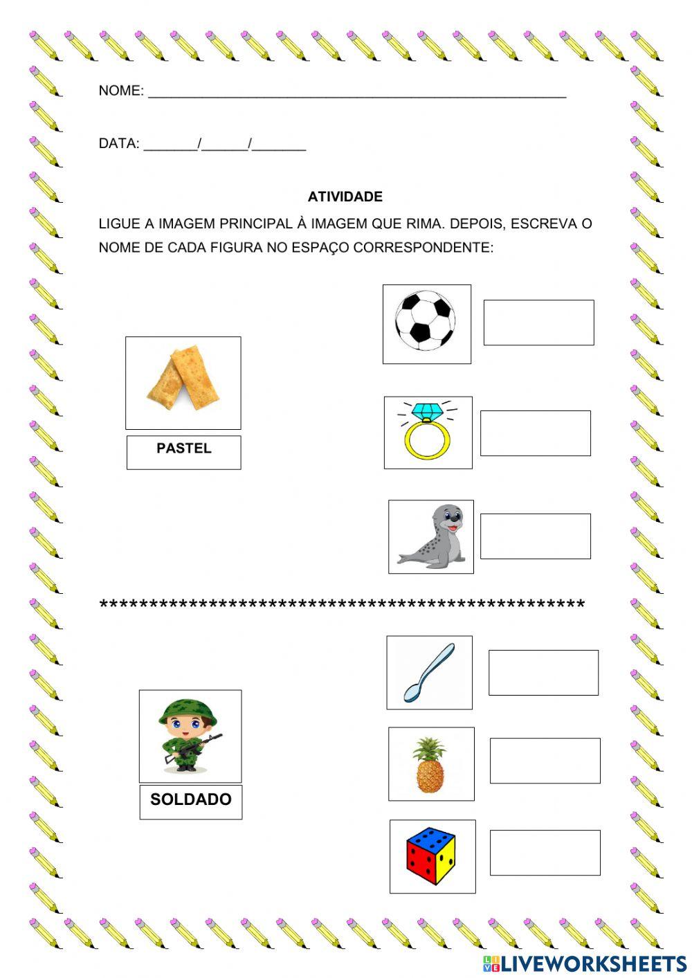RIMAS SIMPLES online exercise for👈 Explore o universo do entretenimento