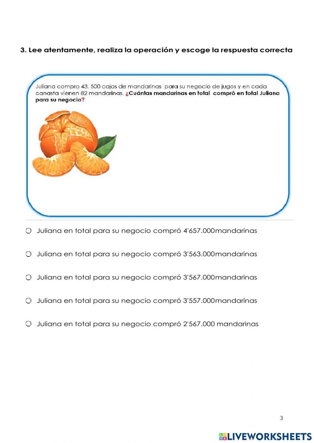 Evaluación  MATEMÁTICAS 3  -  2 BIMESTRE 2021