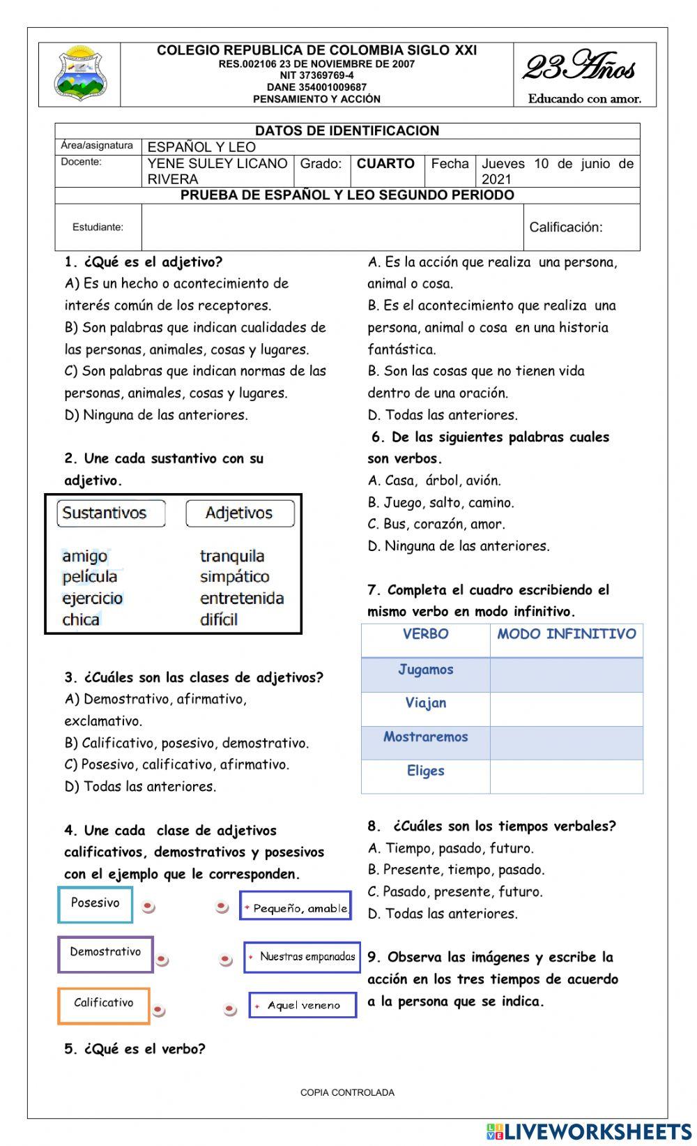 Bimestral grado cuarto