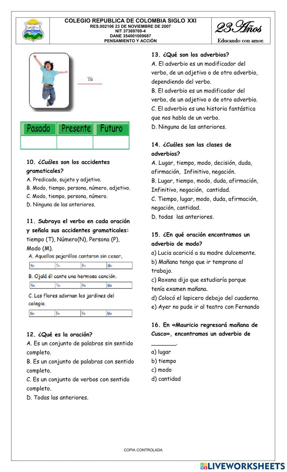 Bimestral grado cuarto