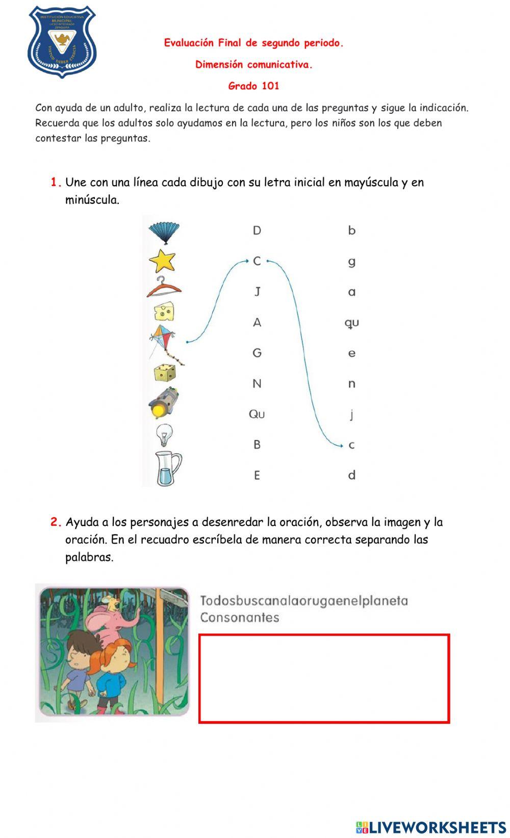 Evaluación final dimensión comunicativa