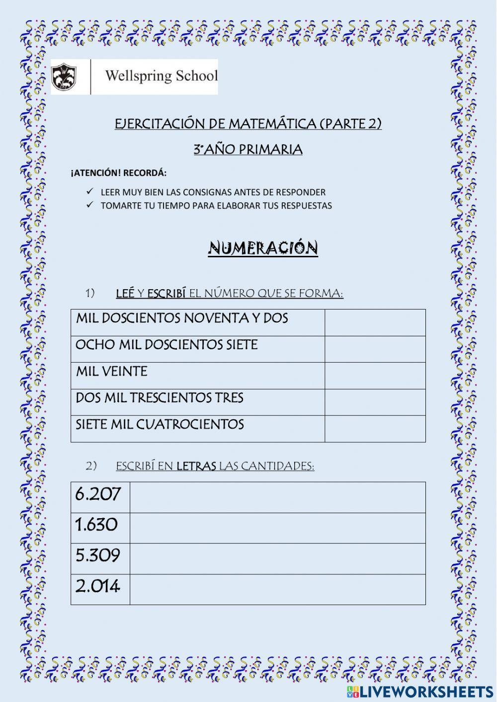 Ejercitación de matemática ii