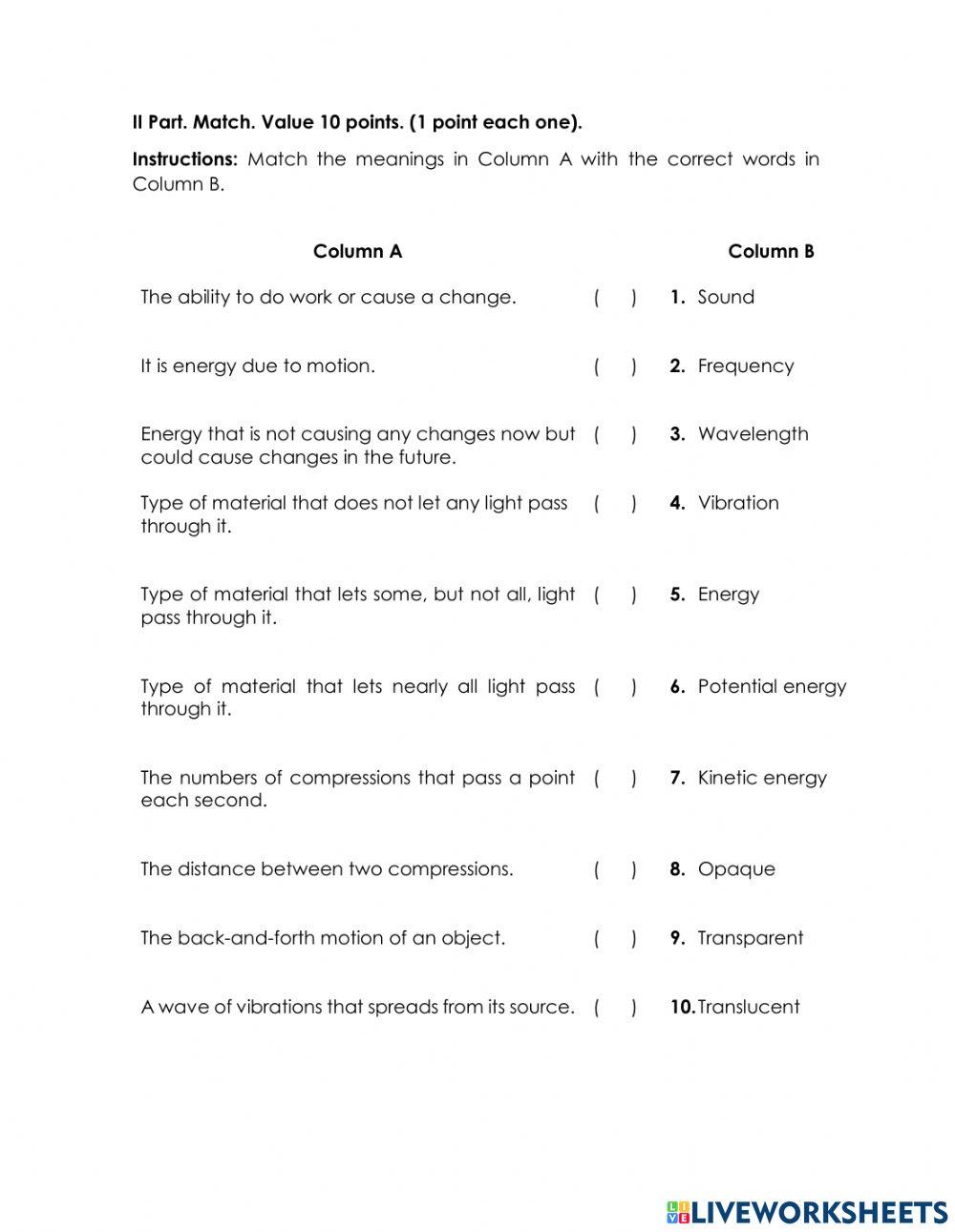 I Short Test 6 Grade 2021 II Tri