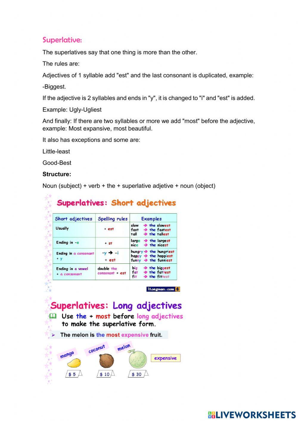 Comparative and superlative