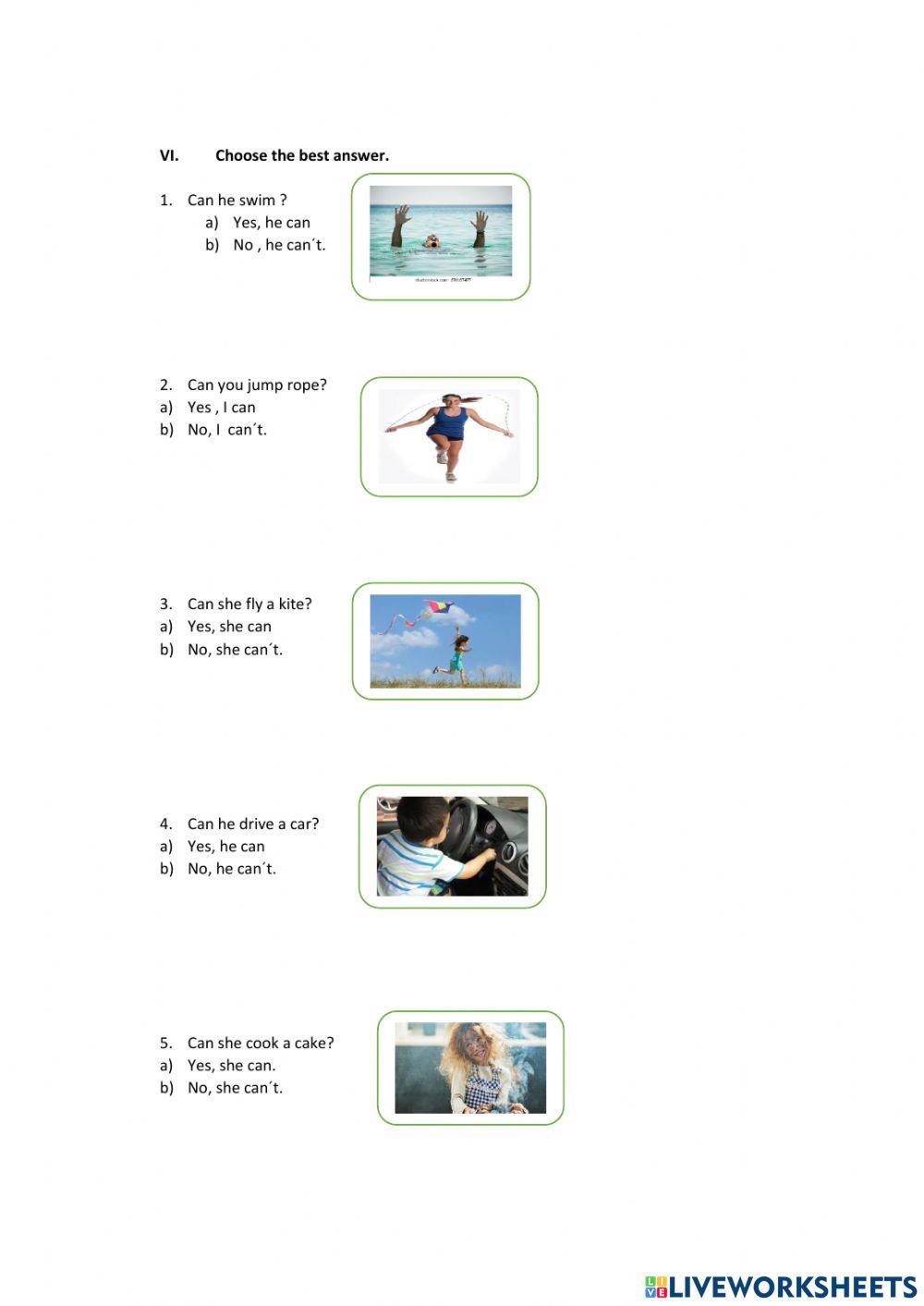 English Exam.1st. grade.