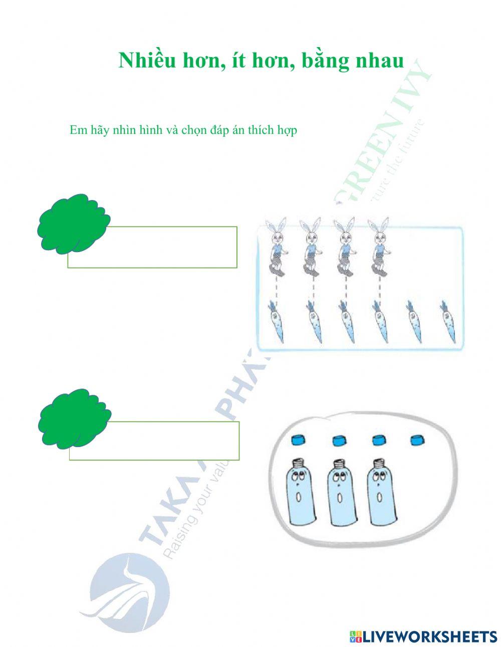 Toán 1 interactive exercise | Live Worksheets