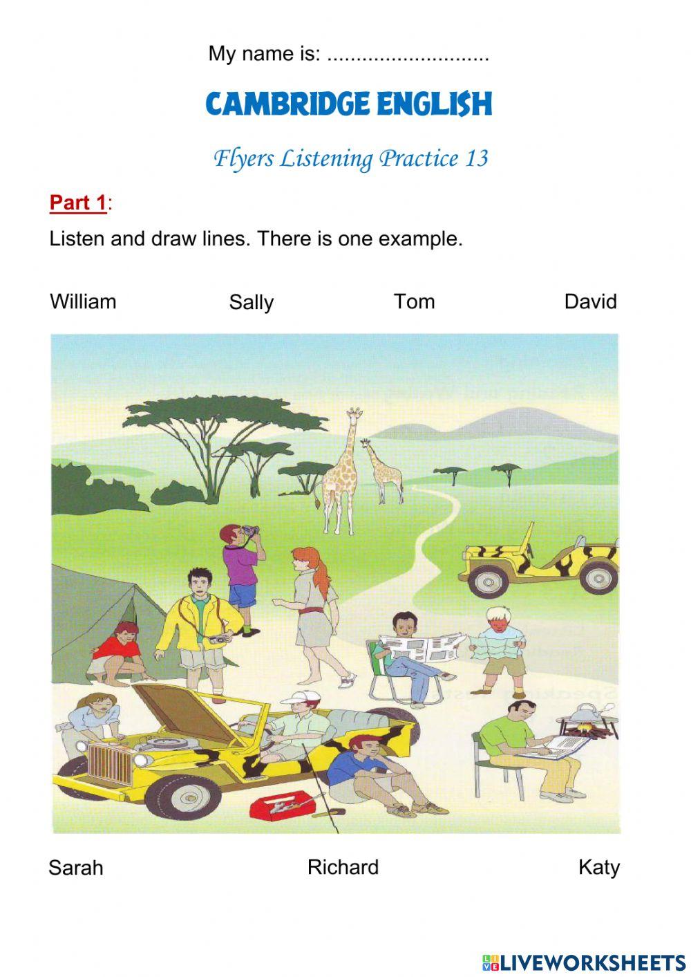 Flyers Listening Practice 13