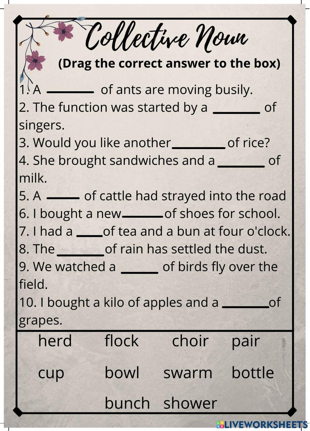 8th Std Collective Noun