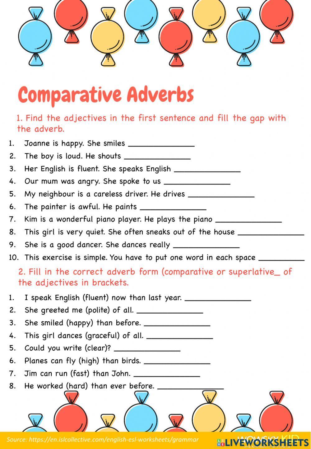 Comparative Superlative Adverbs