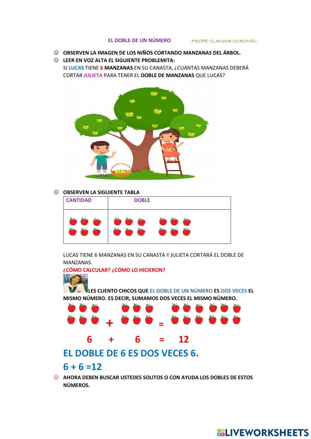 El doble de un número