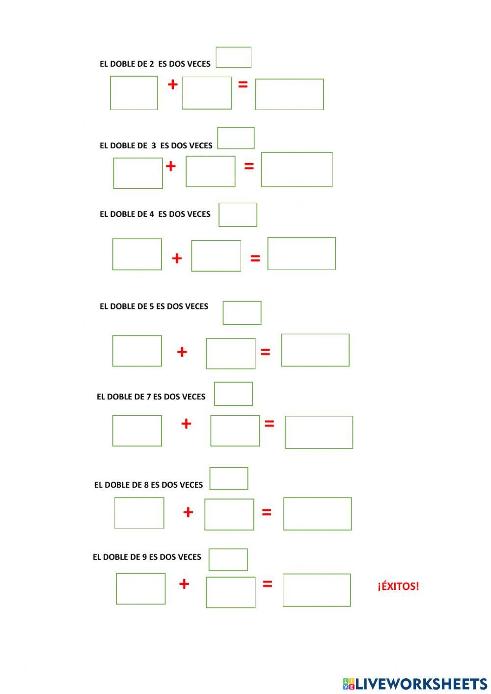 El doble de un número