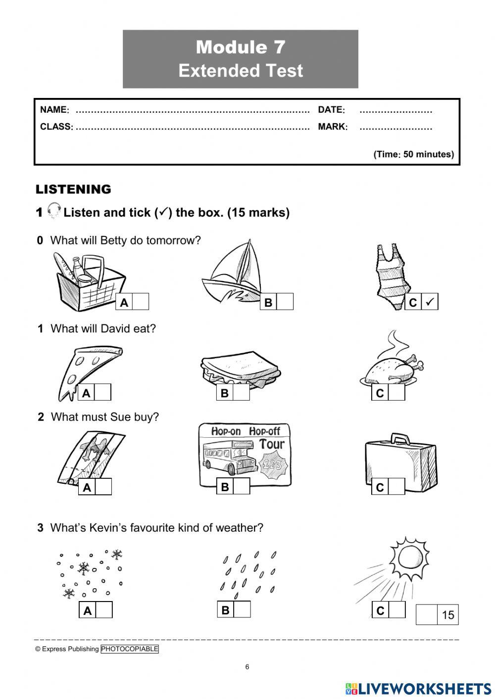 I Wonder 4 Module Test 7