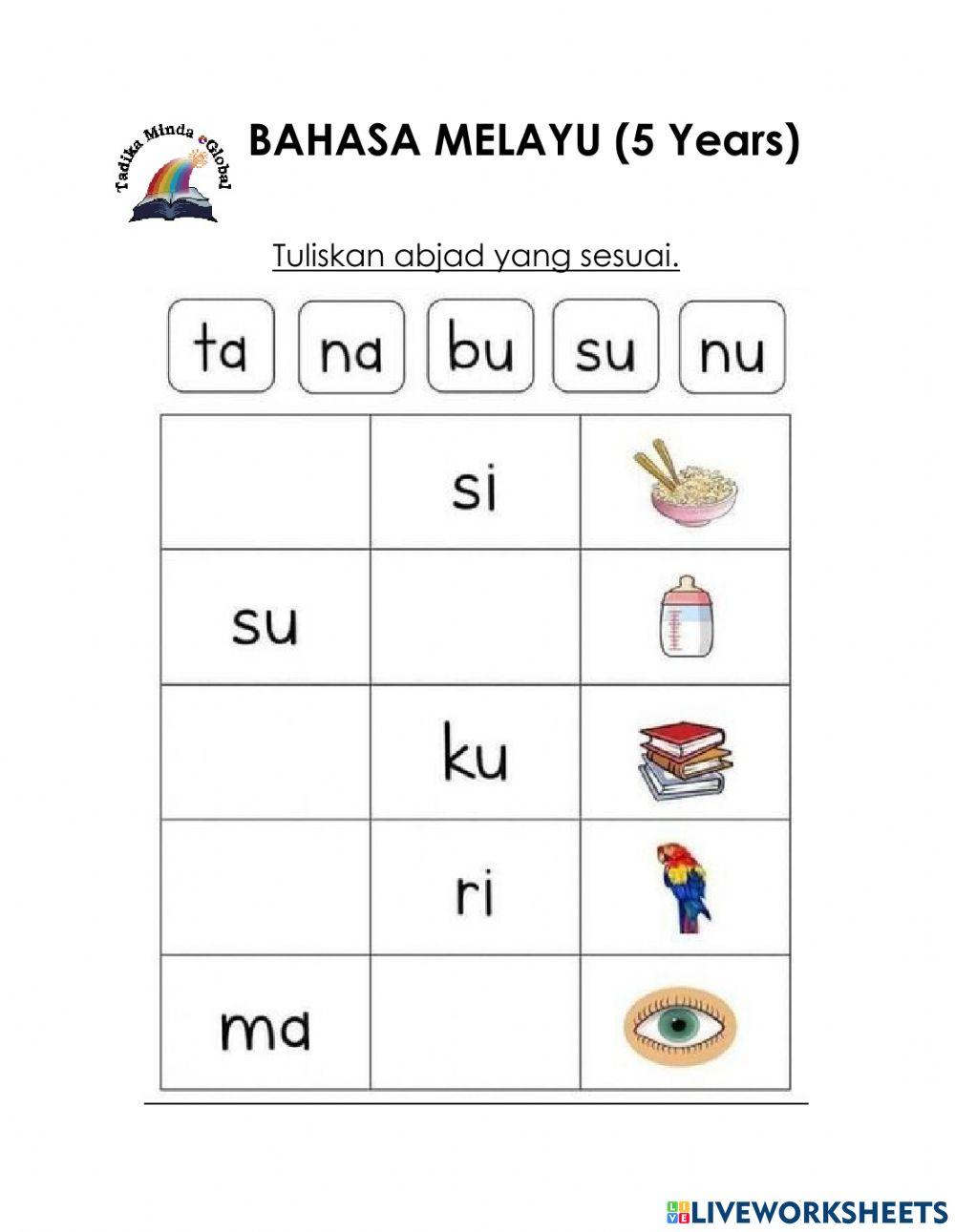 5 tahun: BM Suku Kata