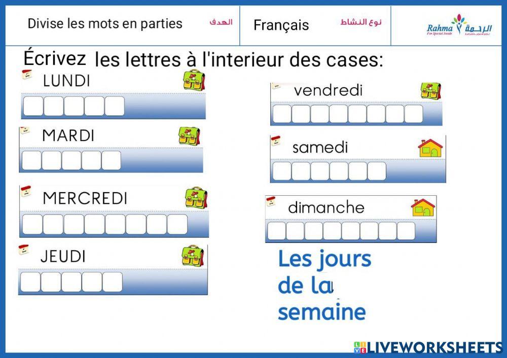 Français les jours de la semaine