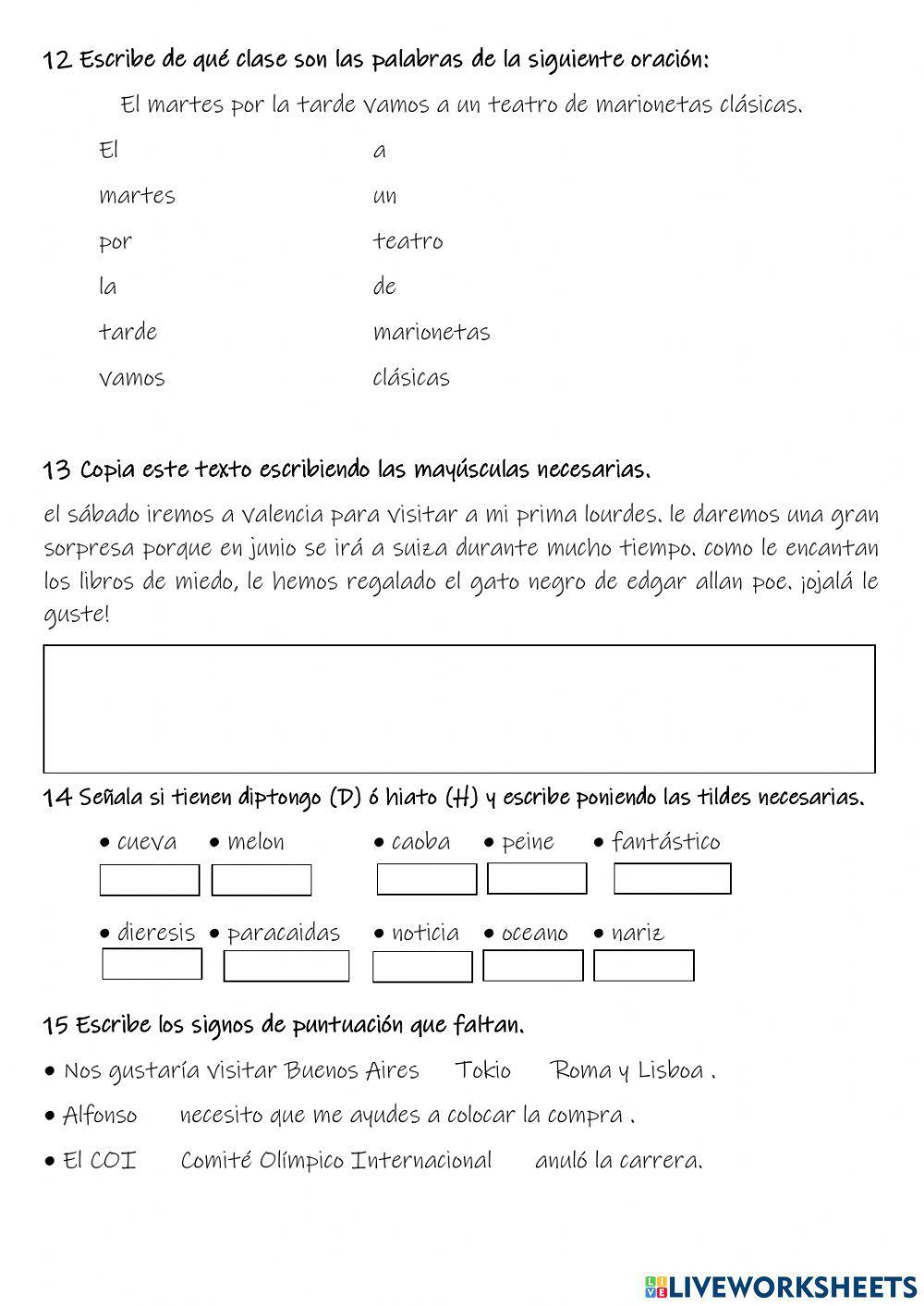 PRUEBA final de lengua 5º