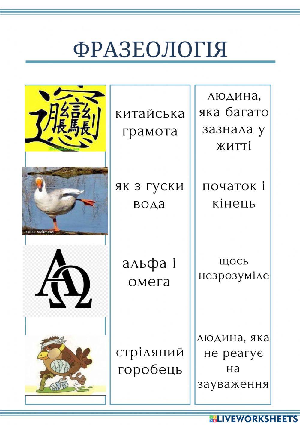 Фразеологія