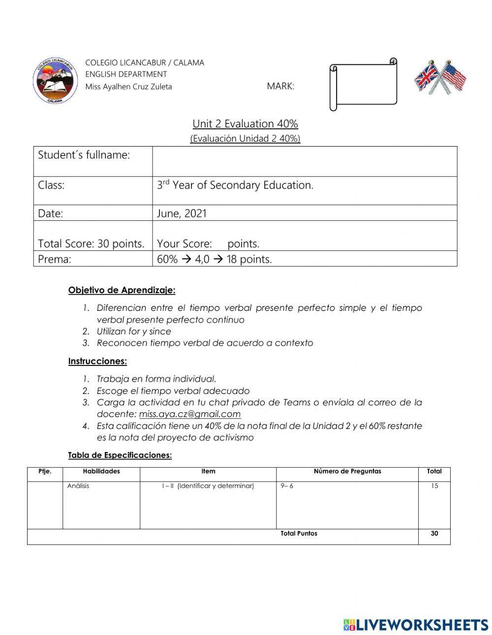 1075331 Unit 2 40 Exam sm1ley LiveWorksheets