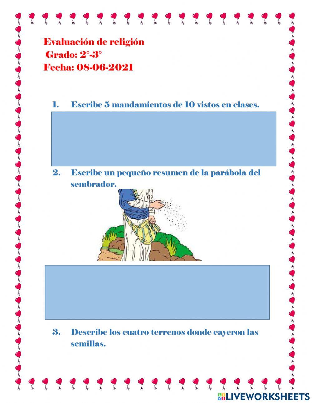 Evaluación de Religión