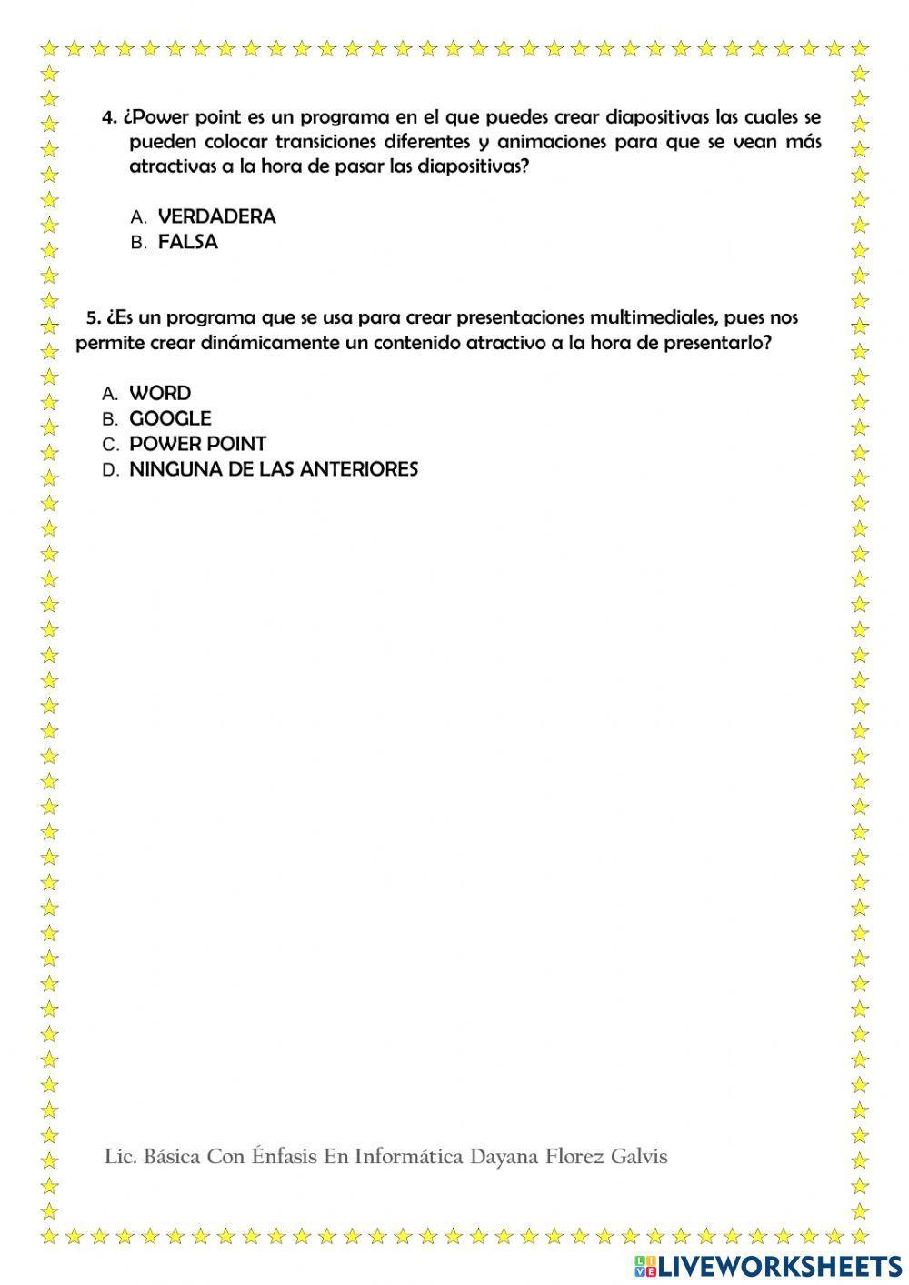 Ficha evaluativa- Informática