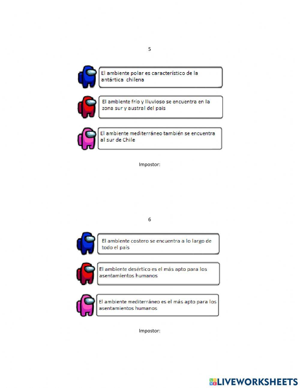 Guia among us ambientes naturales