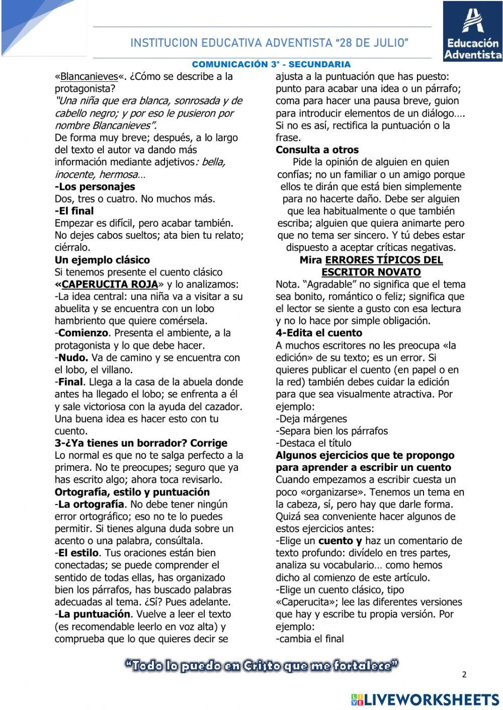 Redactamos el cuento