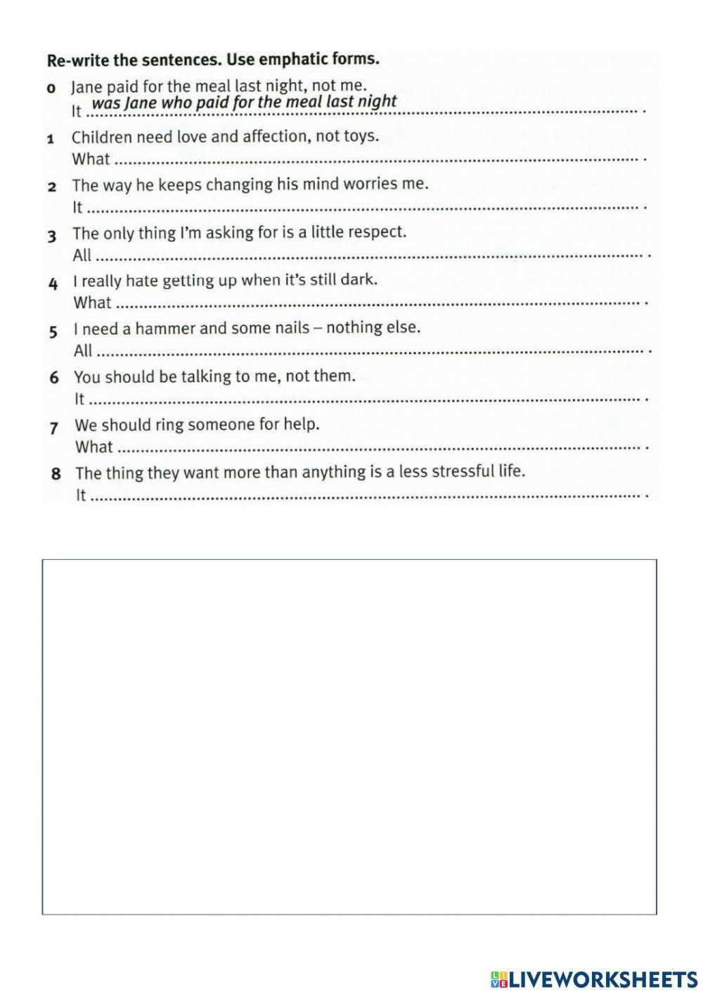 Emphasis and inversion B2 online exercise for | Live Worksheets