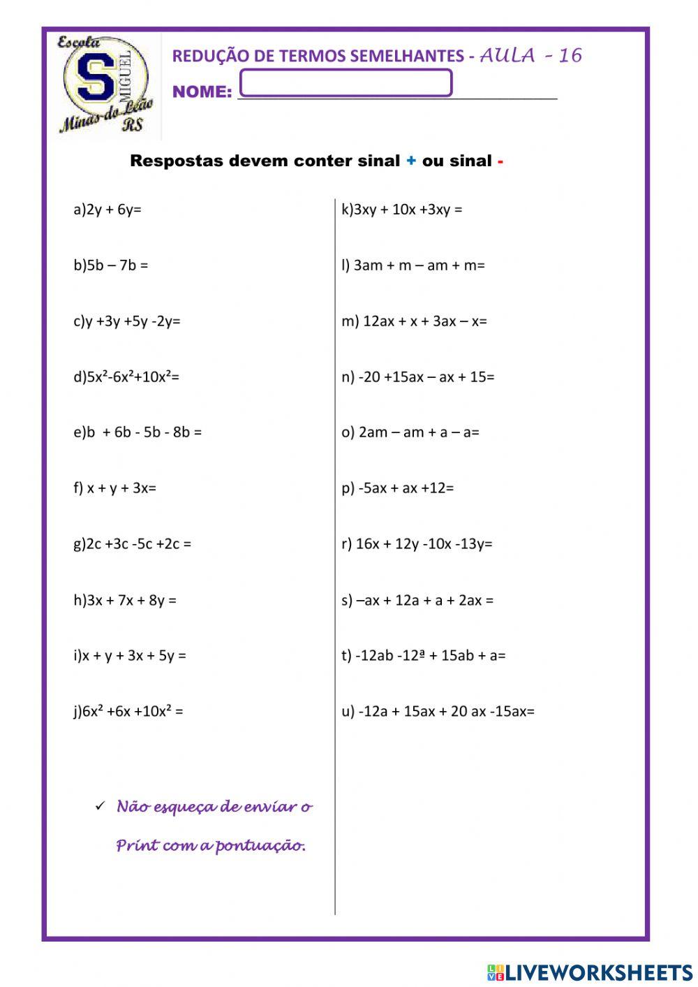 Aula 16- Termos Semelhantes - 8º ANO