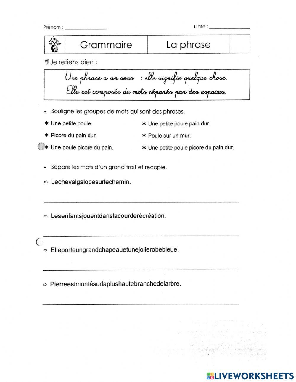 La phrase 