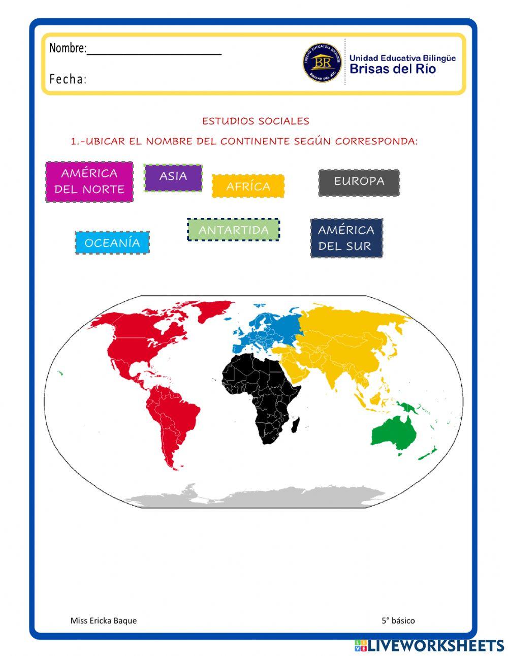 Los continentes y límites del Ecuador