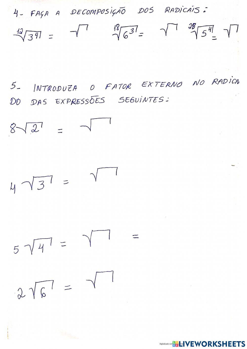 Revisão de matemática