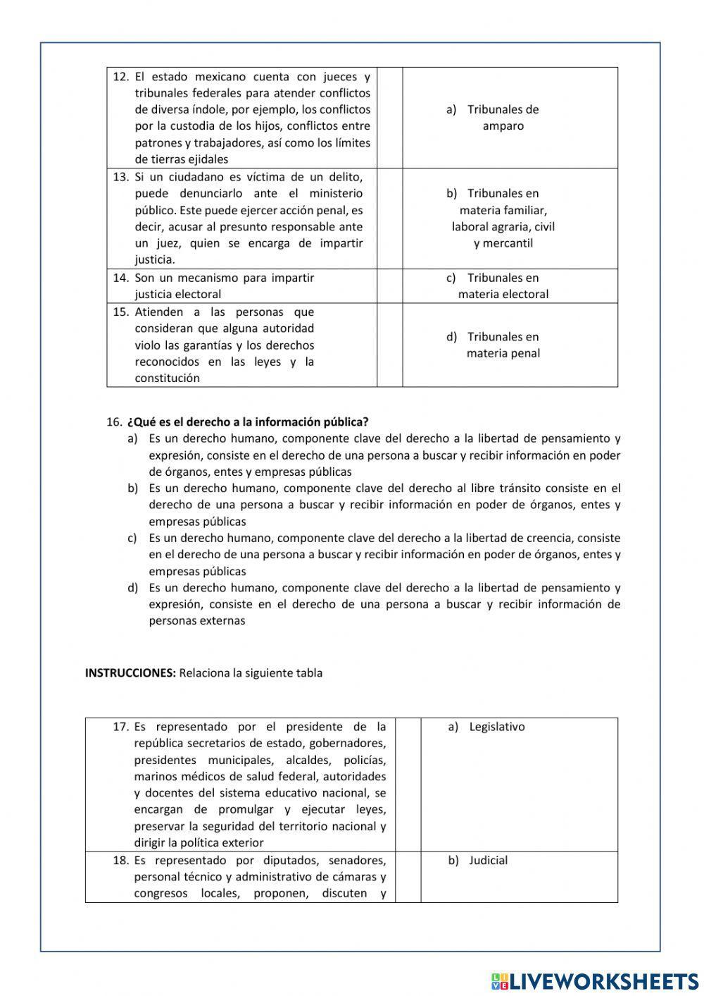 Examen de FCyE tercer trimestre secundaria tercer grado