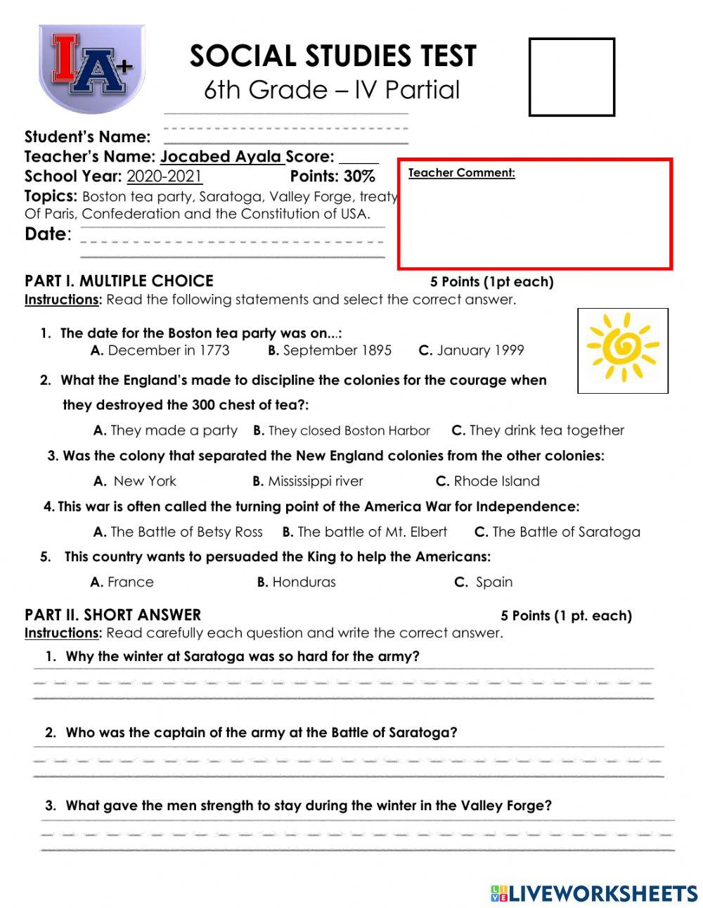 Social Studies 6th grade