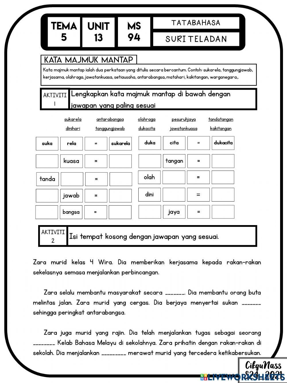 Kata Majmuk Mantap Kata Majmuk Mantap