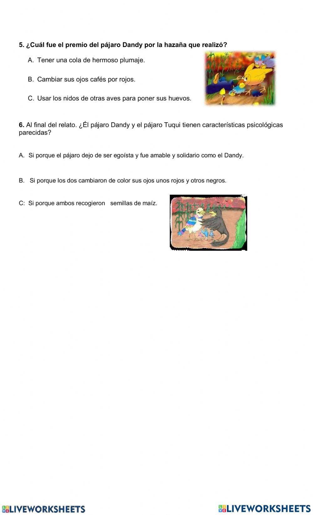 Examen de lectoescritura 4