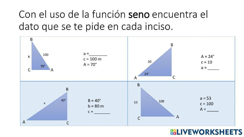 Uso de la función Seno