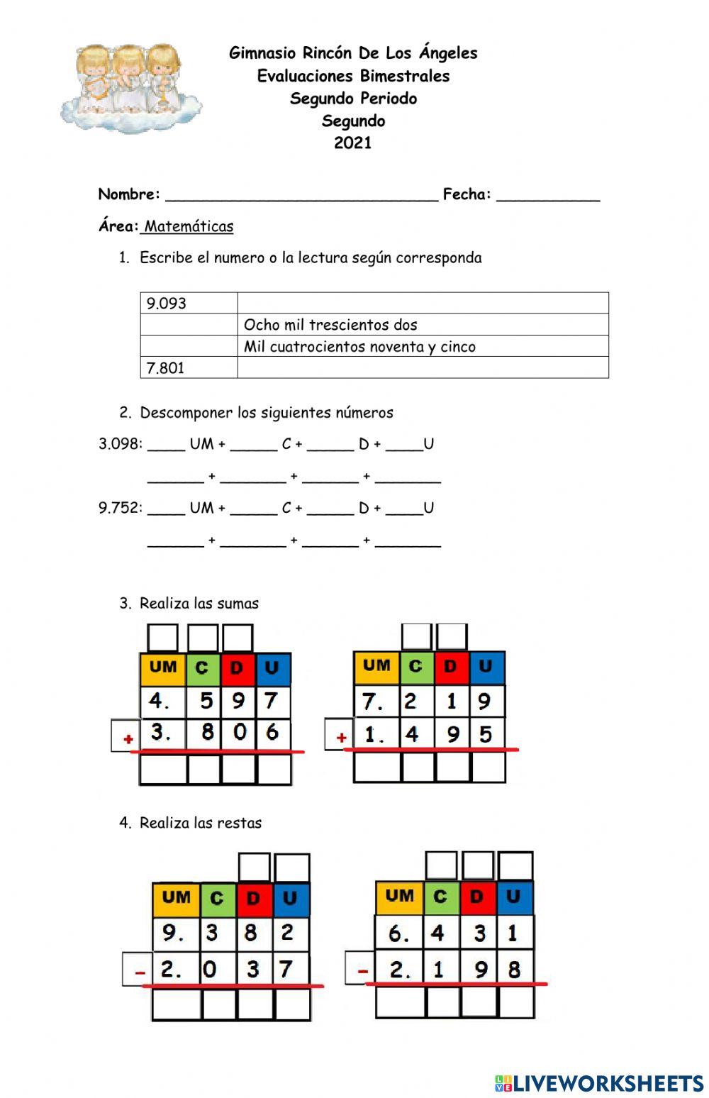 Evaluacion de matematicas II