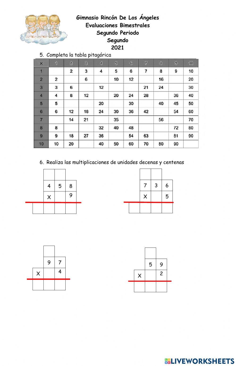 Evaluacion de matematicas II