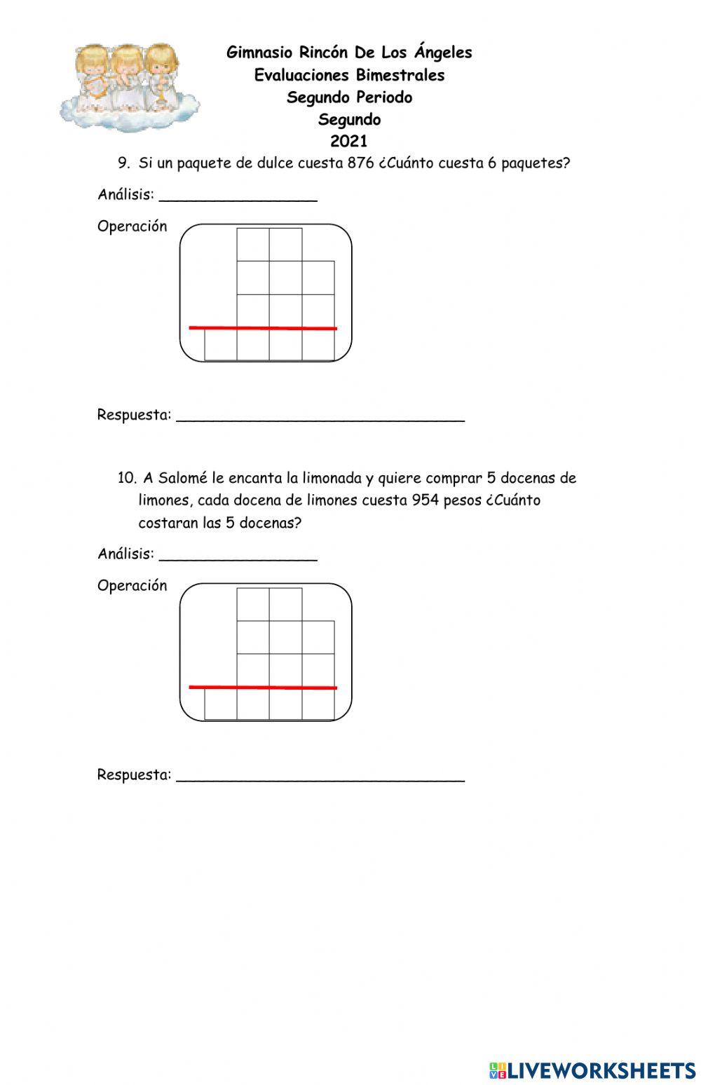 Evaluacion de matematicas II