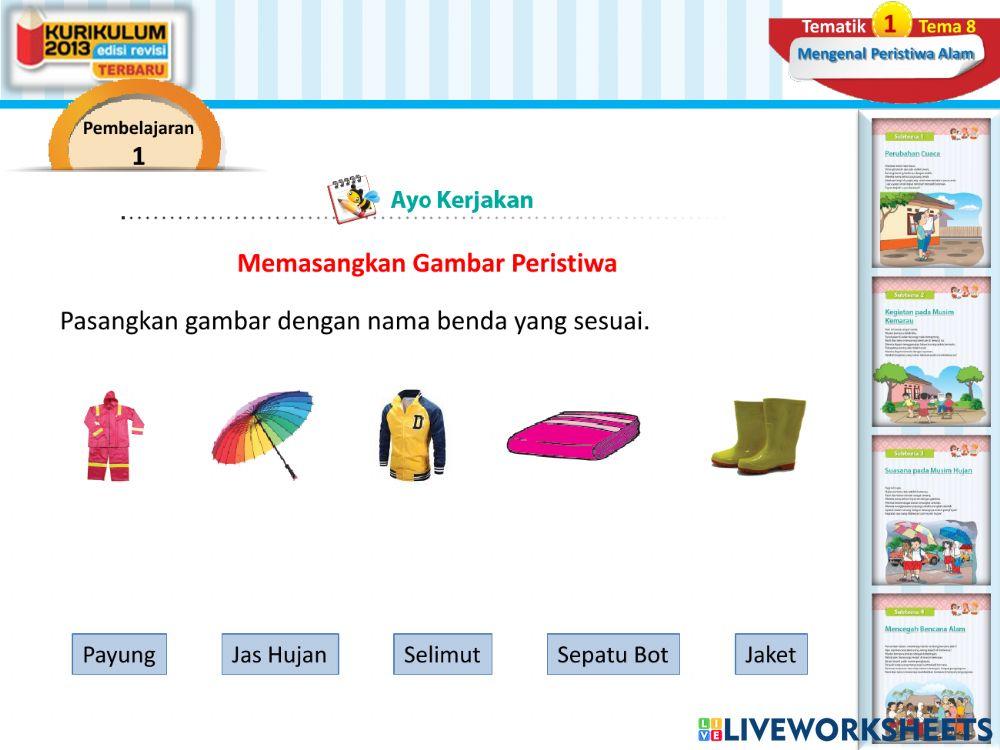 LKPD Kelas 1 Tema 8 Subtema 3 Pembelajaran 1