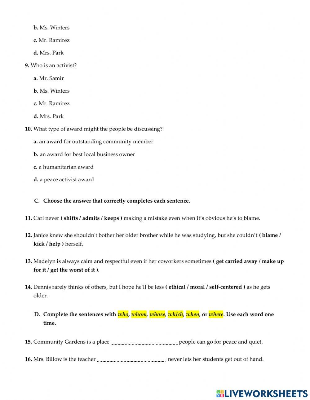 Summit 2.1 Unit 2 Quiz