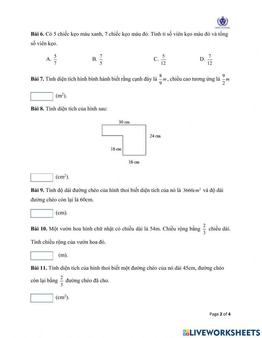 Toán 4 - 14.06-18.06. Ôn tập cuối năm