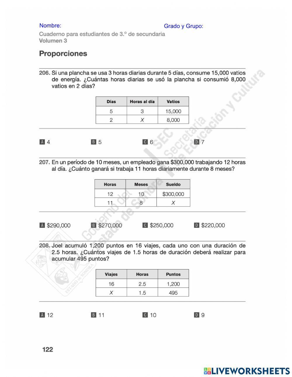 Regla de 3 compuesta