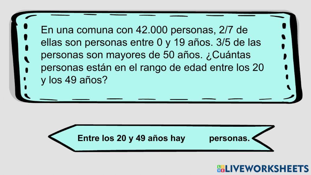 Problemas fracción de un número Problemas fracción de un número