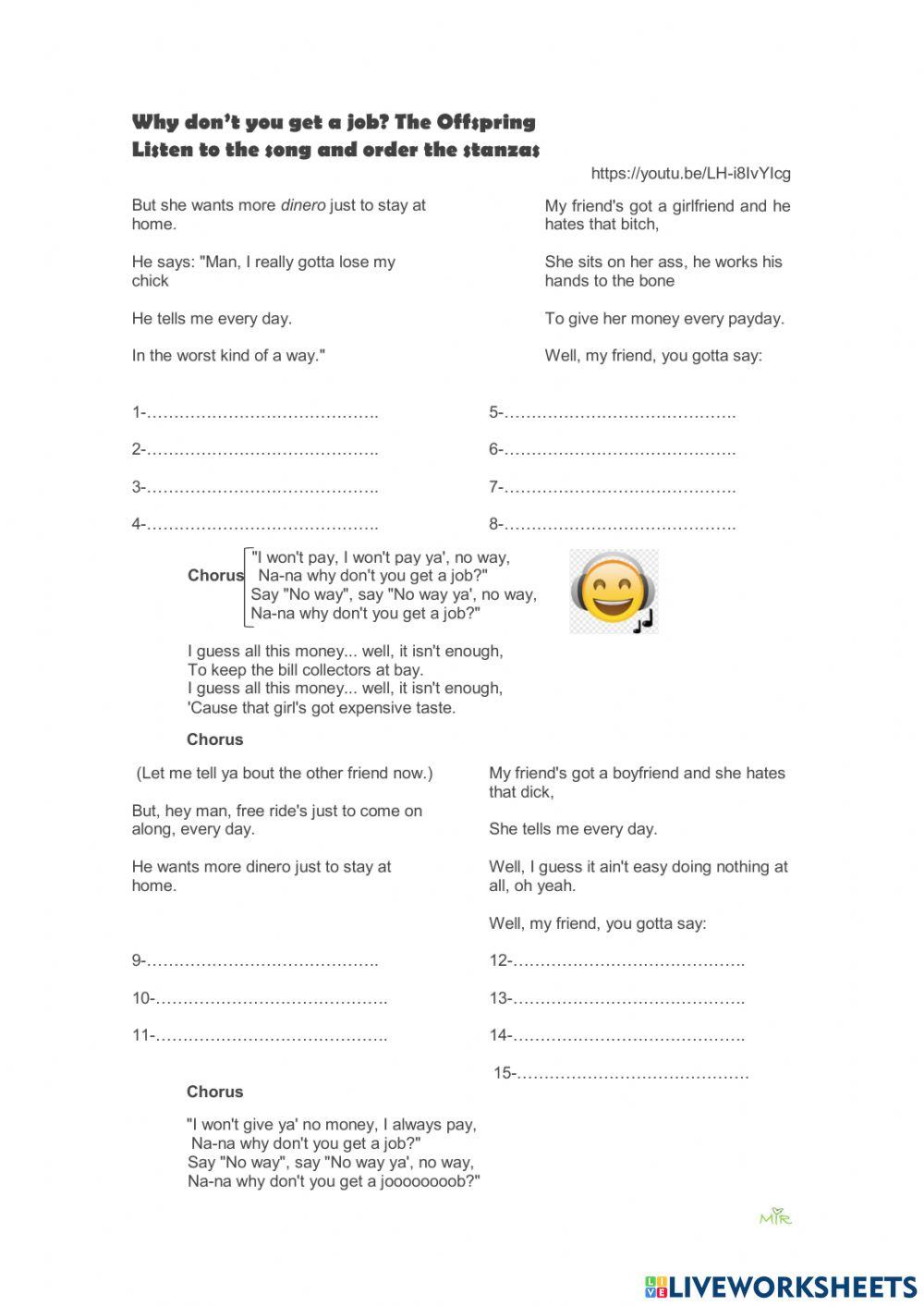 Song: why don´t u get a job? The Offspring