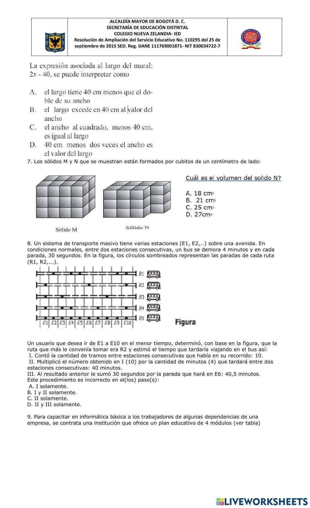 Entrenamiento prueba saber 2