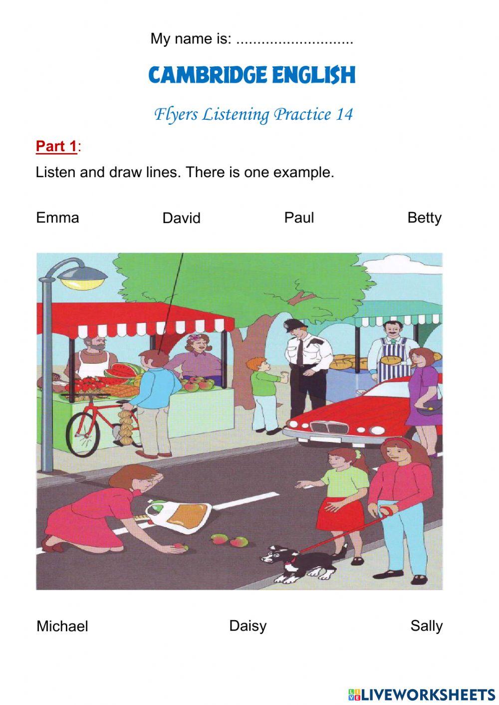 Flyers Listening Practice 14