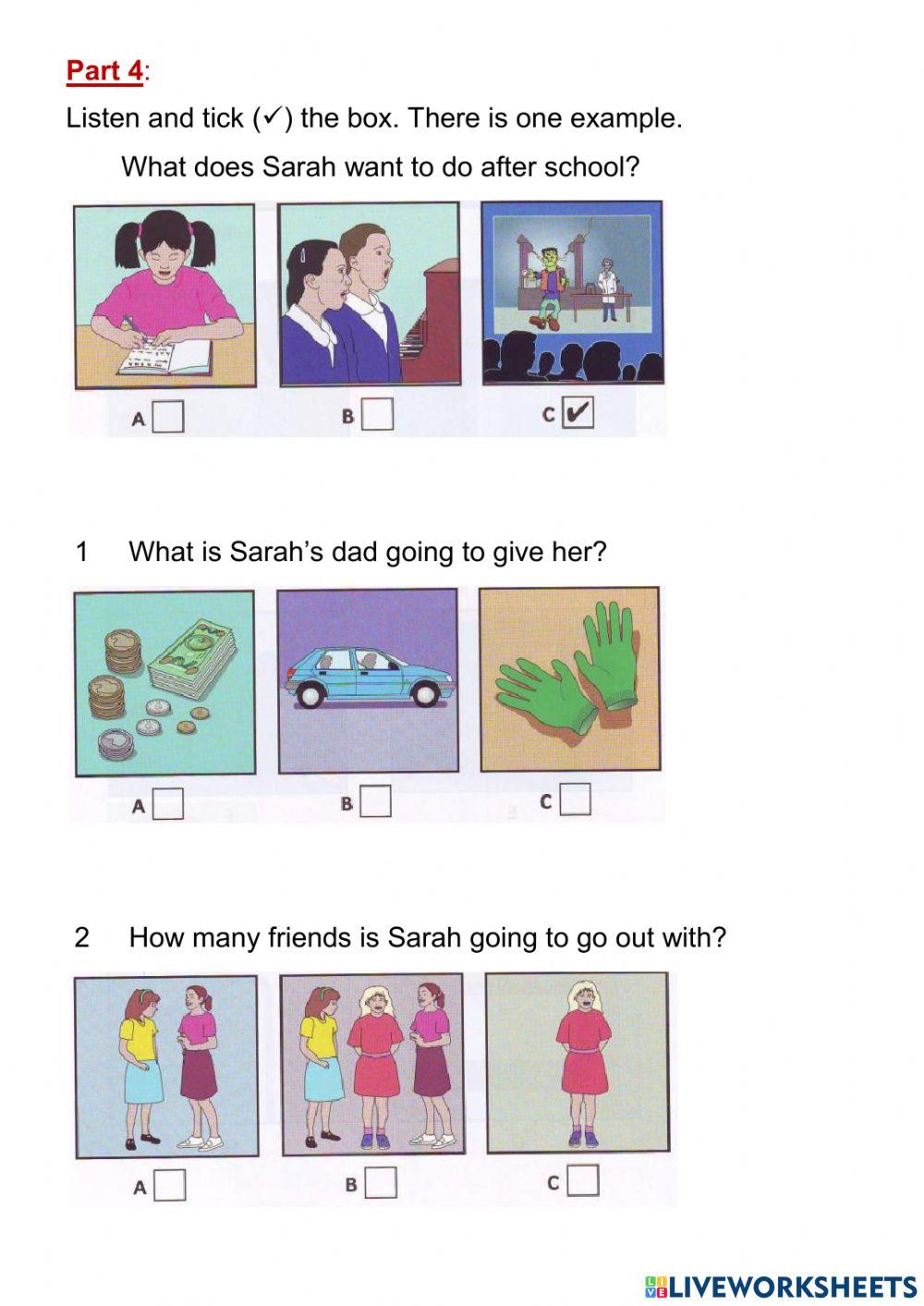 Flyers Listening Practice 14