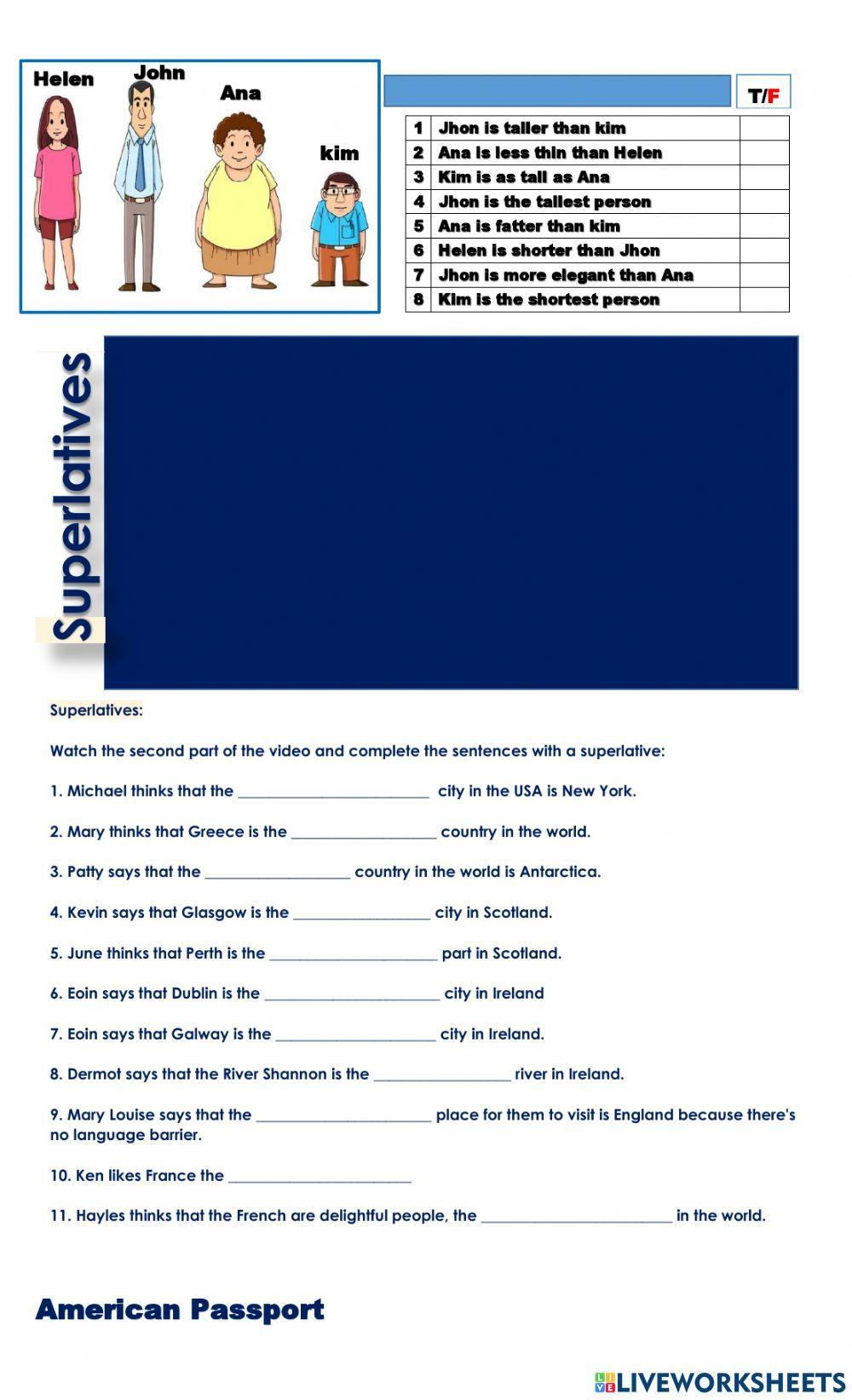 Comparisons quiz. amerpassport