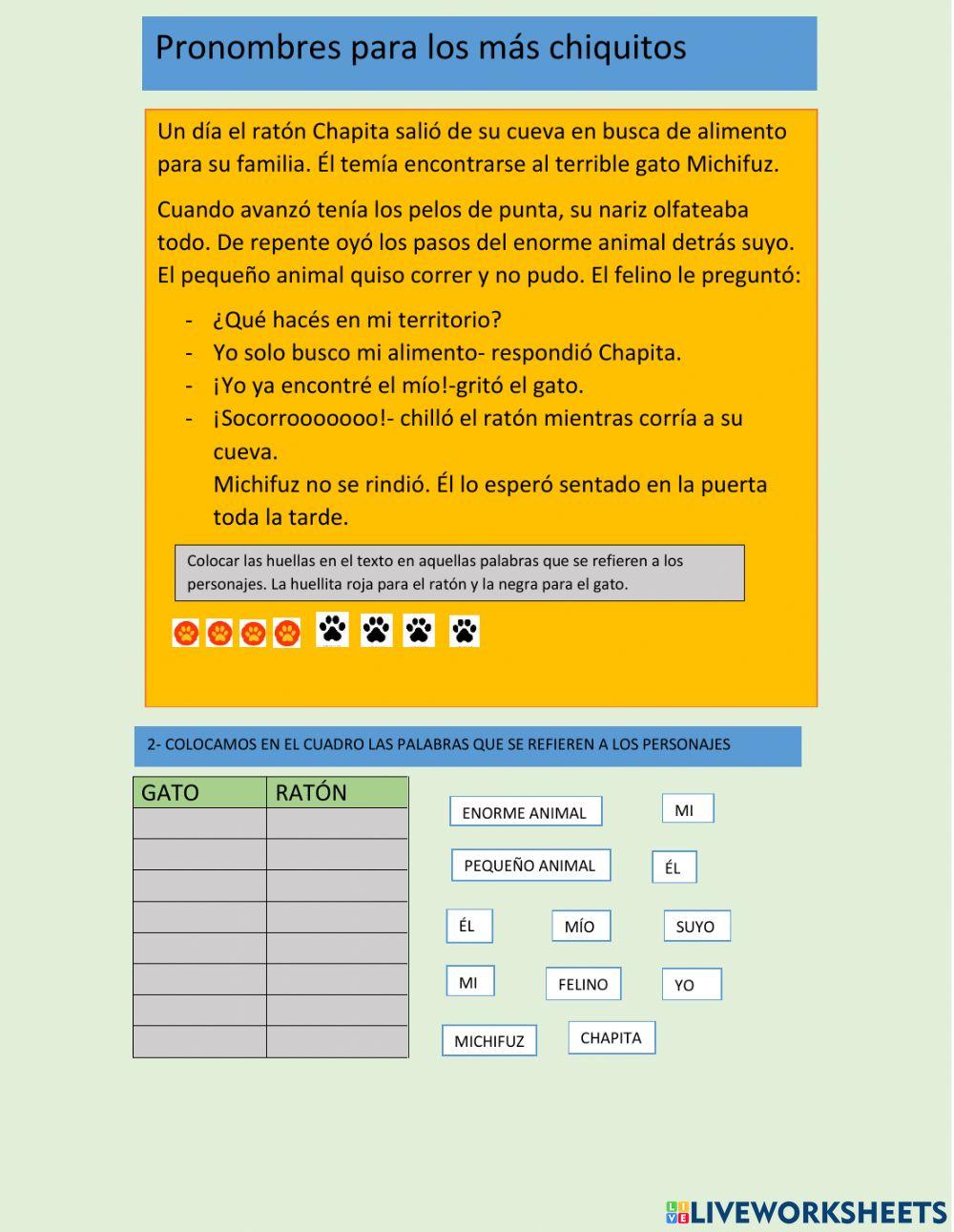 Pronombres 1er ciclo